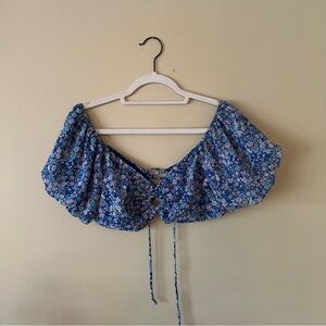 Wild Fable from Target Floral Crop Top (Size Medium)